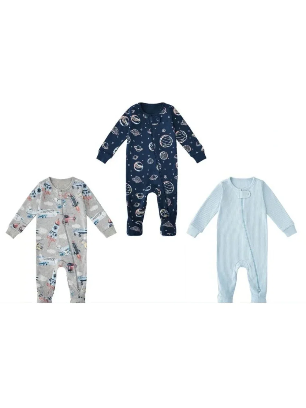Member's Mark Baby 3-Pack Organic Cotton Sleep And Play-Size 3 Months-NWT